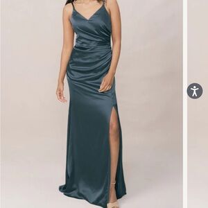 Revelry Eucalyptus Slip Maxi Dress Spaghetti Strap V-Neck